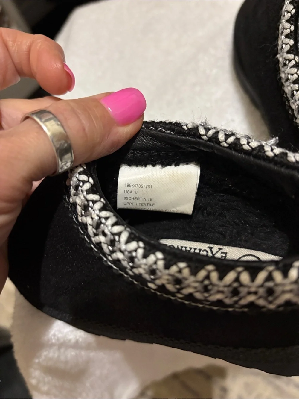 American Exchange Black Kids Slip-On Shoes with White Knit Trim